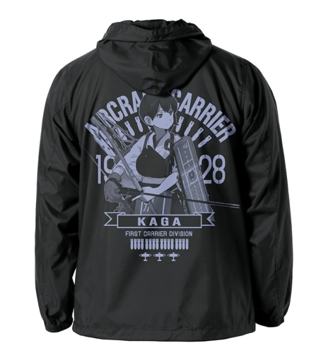 艦隊これくしょん～艦これ～加賀フーデッドウインドブレーカーBLACK×WHITE-L BLACK×WHITE-L
