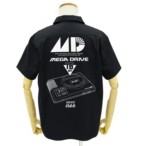 メガドライブ ワッペンベースワークシャツBLACK M BLACK M
