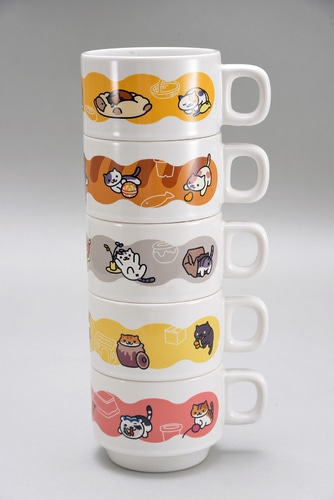ねこあつめ スタッキングマグ「ね」「こ」「あ」「つ」「め」5種セット【割引あり】 「ね」「こ」「あ」「つ」「め」5種セット【割引あり】