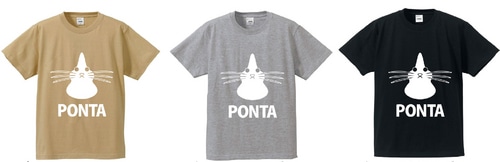 猫のぽんた フェイスTシャツ ブラック Lサイズ ブラック Lサイズ