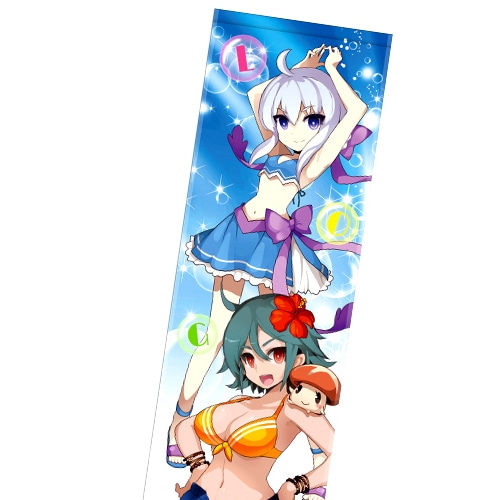 『剣と魔法のログレス いにしえの女神』マフラータオル1(ルルハ&ニーア&ヒナ　水着ver.)