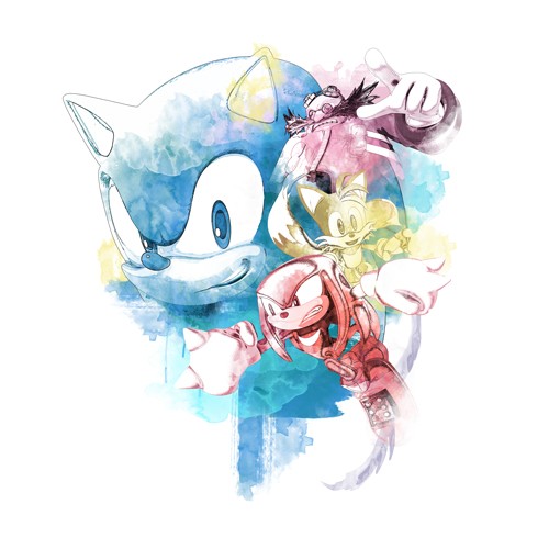 ソニック Fashion Pencil フルカラーTシャツMIX GRAY-XL[ソニック・ザ・ヘッジホッグ] MIX GRAY-XL