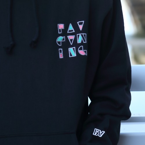 FAV gaming BLOCK Embroidery Hoodie BlackL size Lサイズ