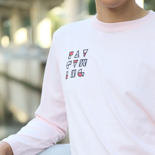 FAV gaming BLOCK Print Long Sleeve PinkM size Mサイズ