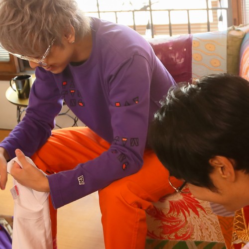 FAV gaming BLOCK Print Long Sleeve PurpleL size Lサイズ