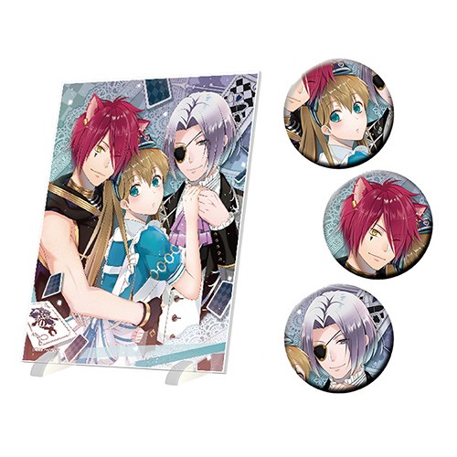 【ビーズログ創刊20周年記念】『スペードの国のアリス～Wonderful Black World～』アクリルパネル＆缶バッジ3種セット