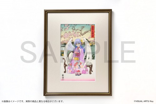 Angel Beats! Ukiyo-E Woodblock Print“Angel Beneath Cherry Blossoms, Kanade Tachibana”