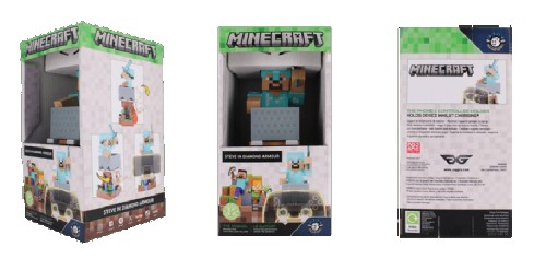 【Minecraft】"スティーブ" R.E.S.Tダイヤモンドアーマー ケーブルガイズコントローラ＆スマホスタンド ※2025年11月中旬出荷分