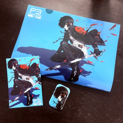 P3R クリアファイル＆ポストカード＆缶バッジセット（KV）