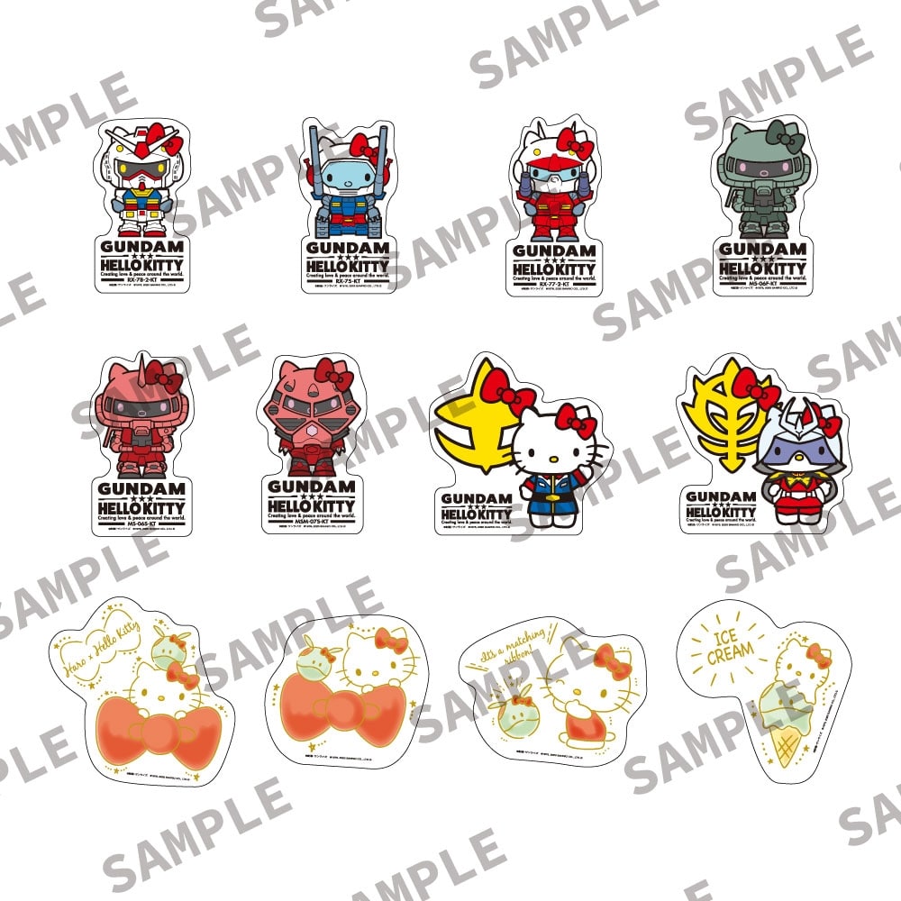 GUNDAM★HELLO KITTY　ハローキティ（連邦制服ブルーVer.）　ステッカー