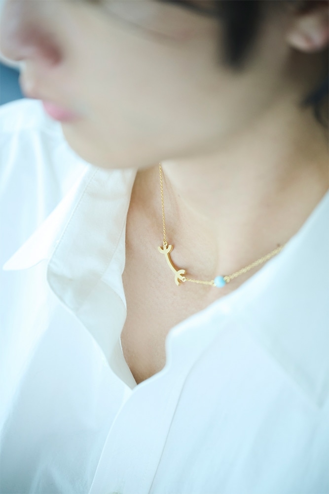 イケメン気功師シュン　Ψ×ラリマー　18Kゴールドネックレス（特典：オフショットポートレイトチェキ、限定映像URL付き）