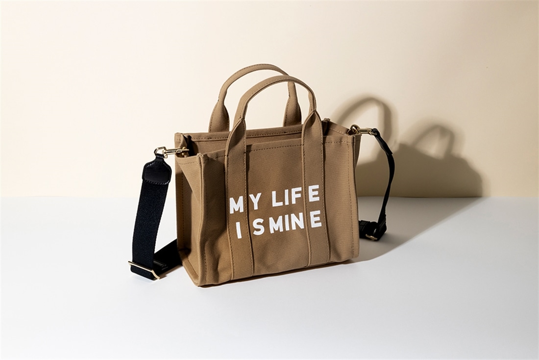 ワタナベ薫「MY LIFE IS MINE トートバッグ」<キャメル>