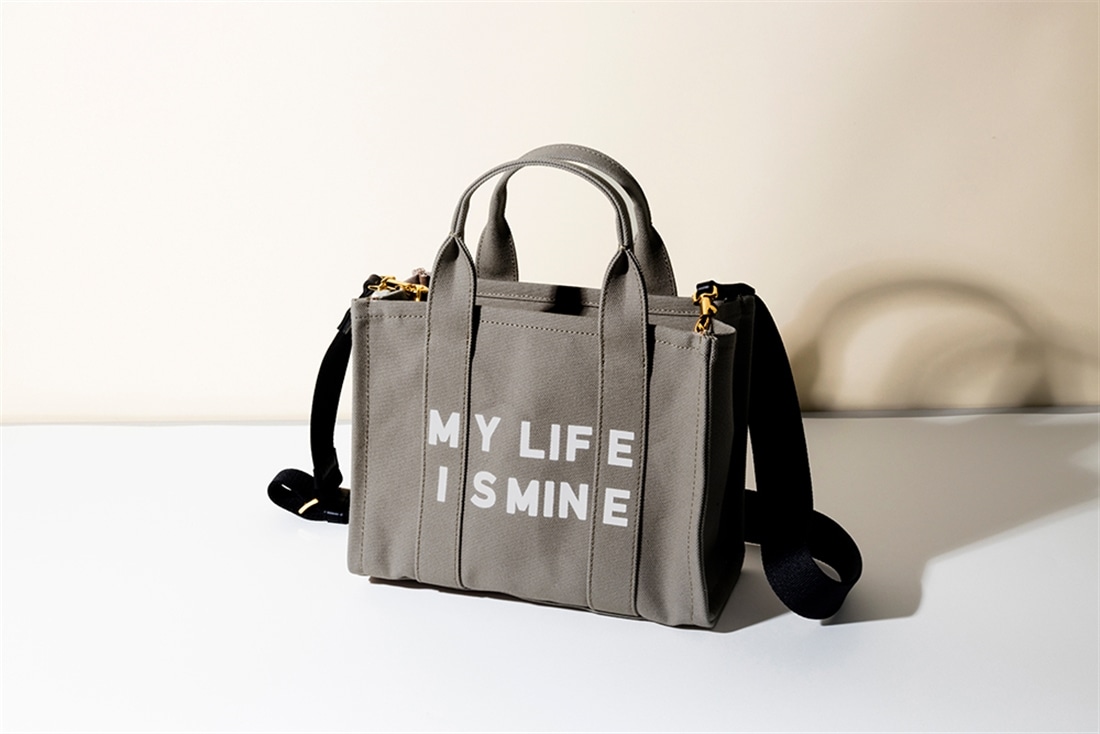 ワタナベ薫「MY LIFE IS MINE トートバッグ」<グレージュ>