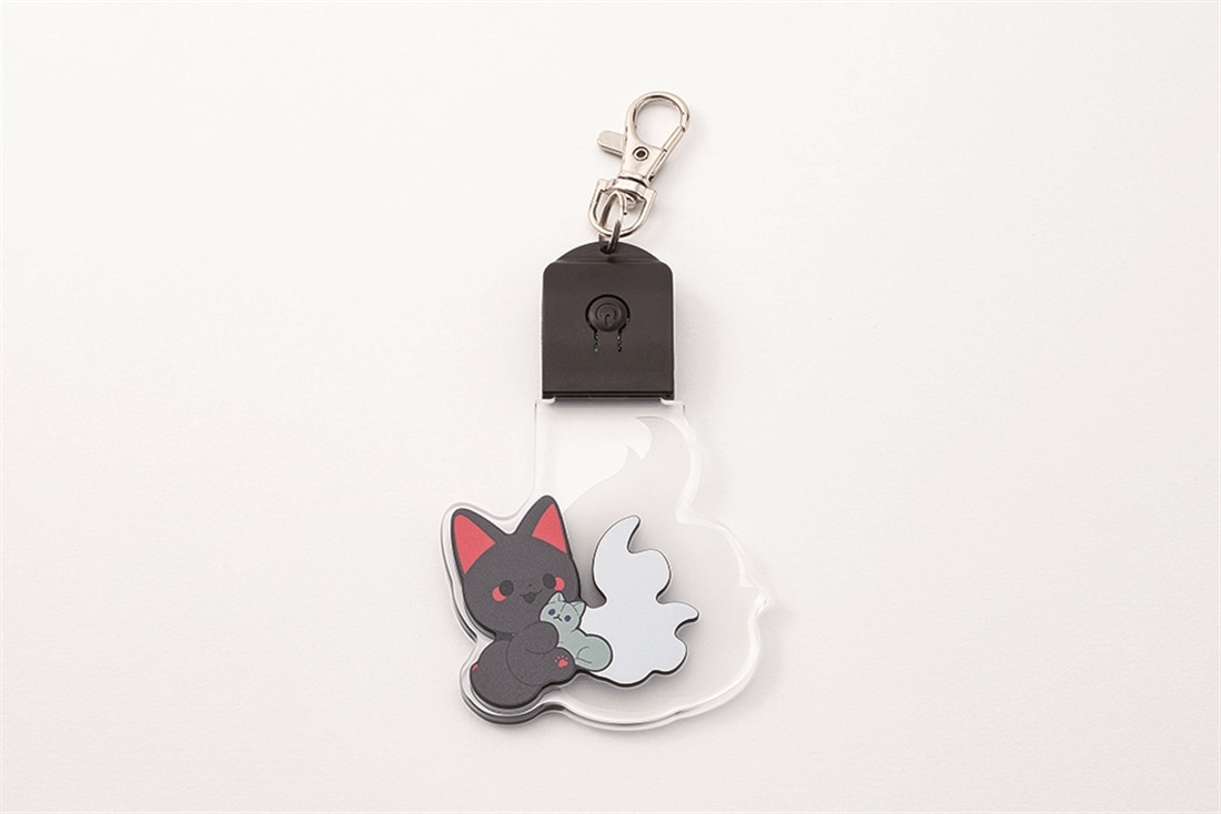 『かみさまキツネとサラリーマン』LED狐火キーホルダーシリーズ　クロ