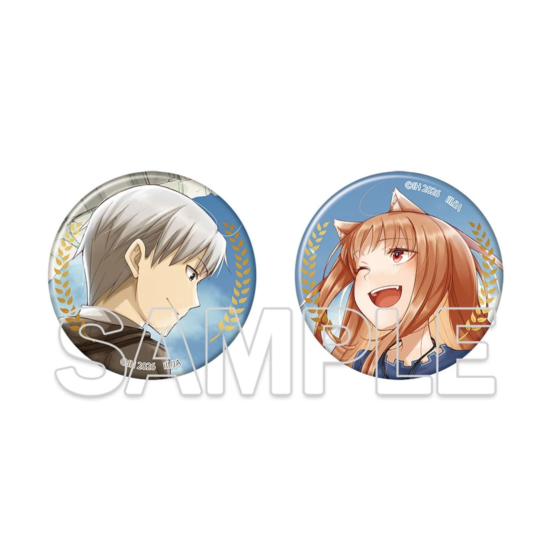 『狼と香辛料』原作20周年記念 缶バッジ2個セット キービジュアル