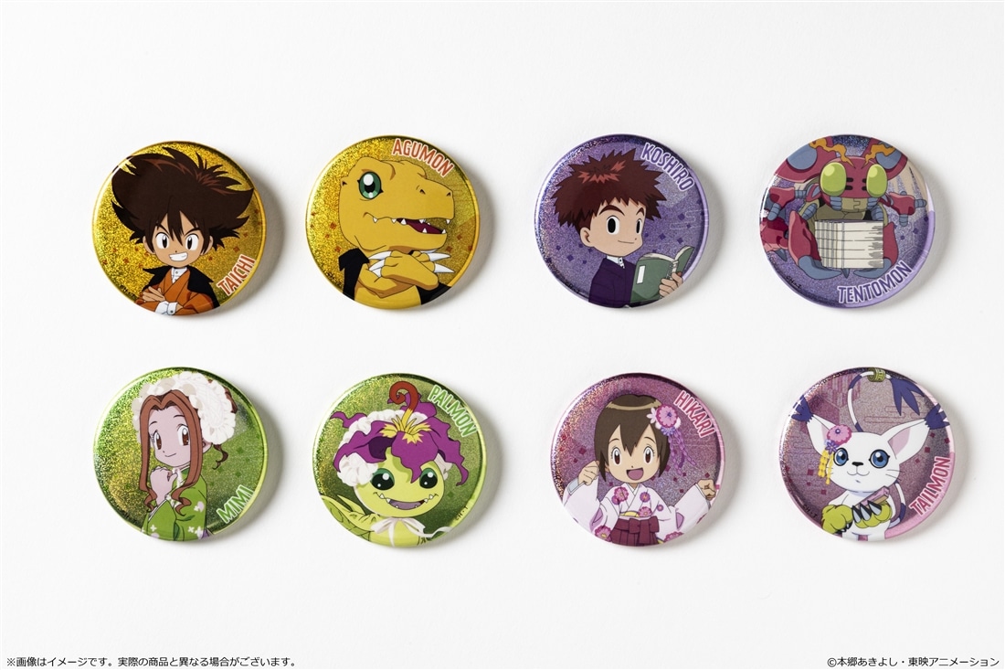 【事後受注】デジモンアドベンチャー キラキラ缶バッジ 和モダンVer. A Box