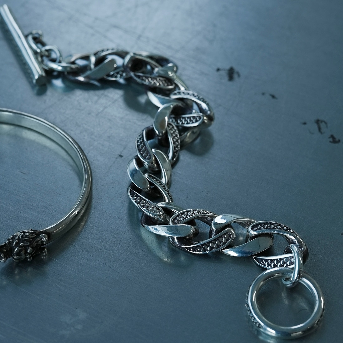 【龍が如く】OX JEWELRy Limited Scale Chain Bracelet for ICHIBAN KASUGA シルバー　Sサイズ シルバー Sサイズ