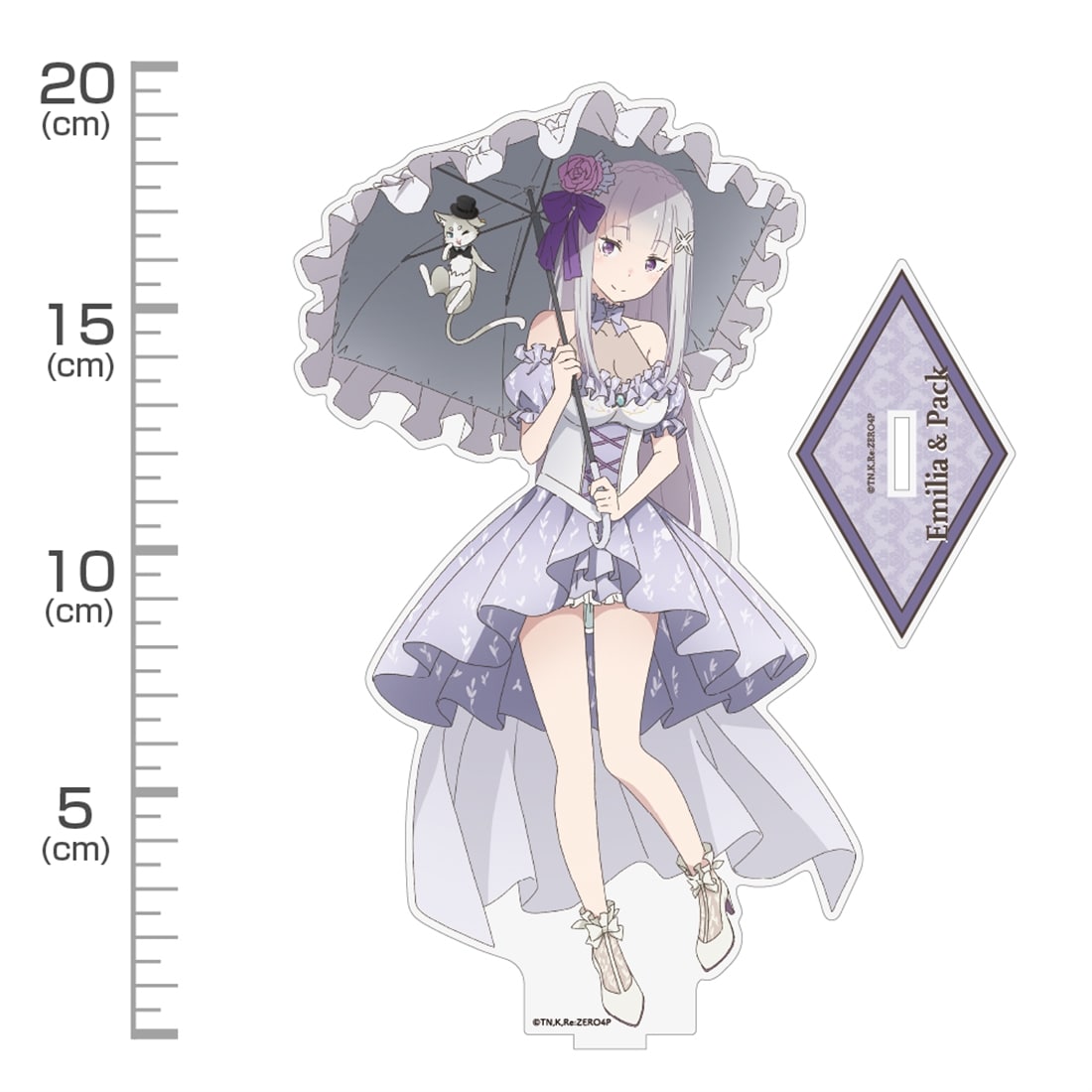Re:ゼロから始める異世界生活 描き下ろし エミリア＆パック アクリルスタンド（大） パーティードレスVer.