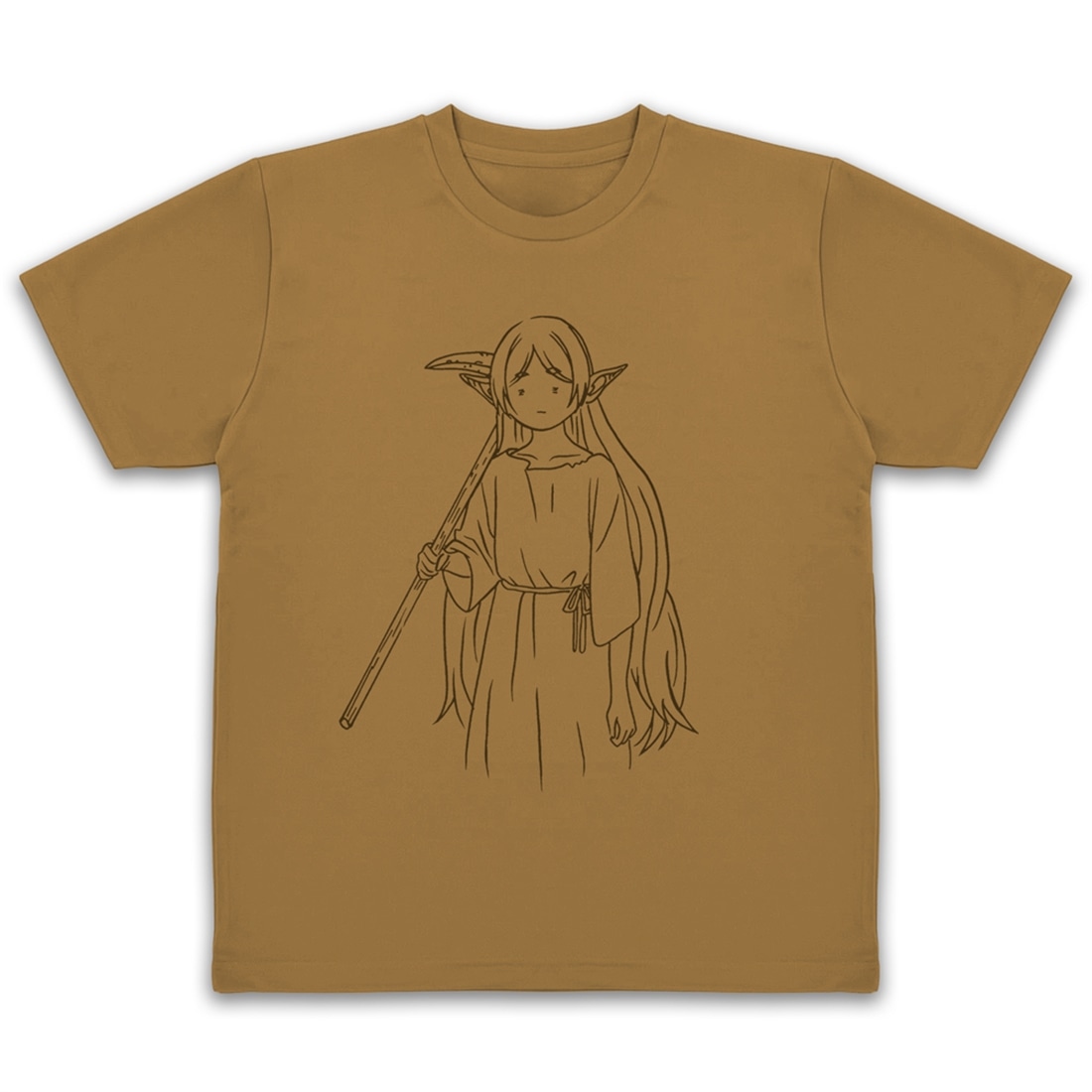 葬送のフリーレン フリーレン 「鉱山で300年働くことになっちゃった」 ドライTシャツ COYOTE L L