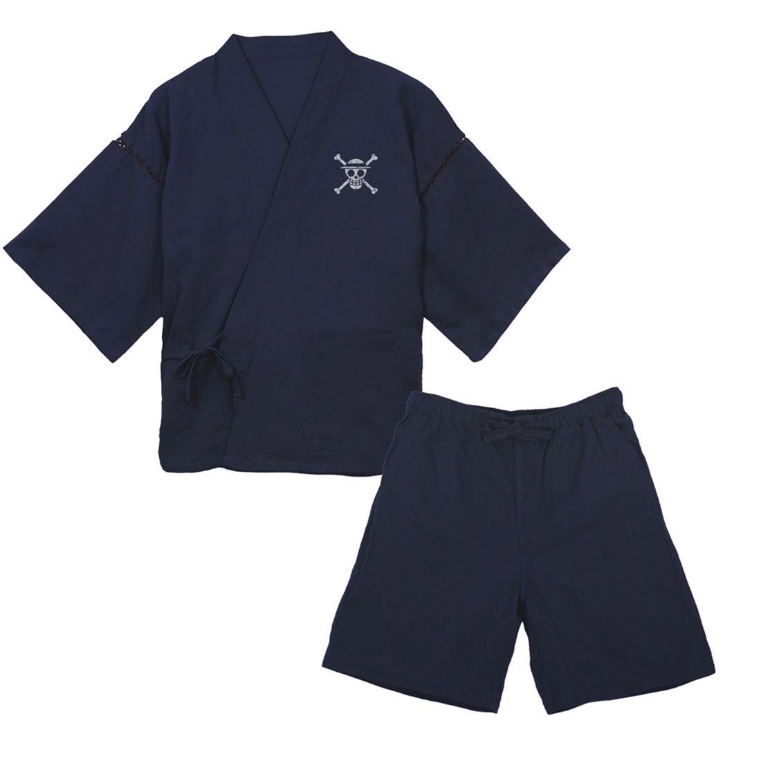 ワンピース 麦わらの一味 甚平 紺-大（XL～XXL） 紺 XL～XXL
