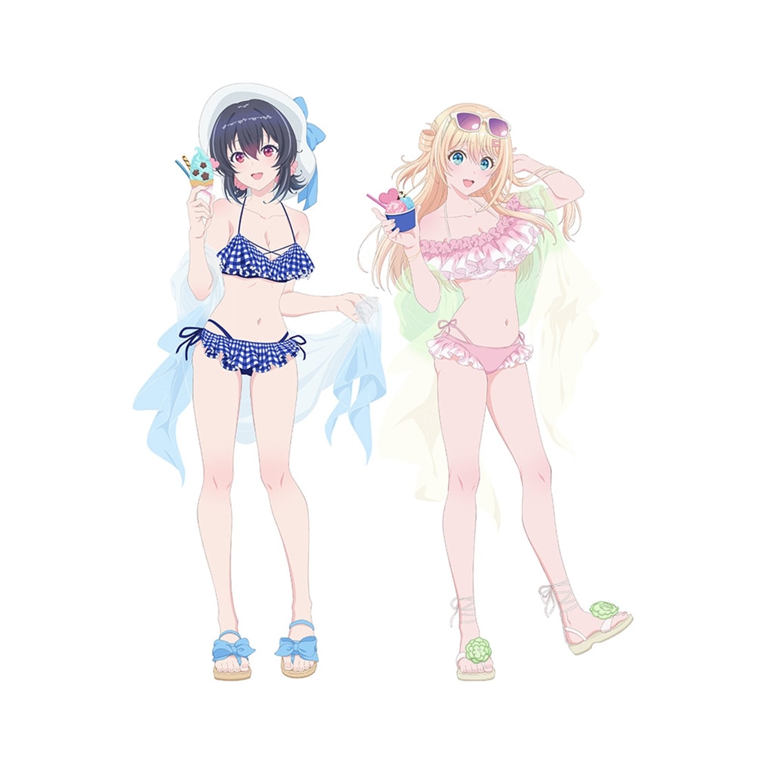 クラスで2番目に可愛い女の子と友だちになった 描き下ろしキャラファイングラフ 水着 A4