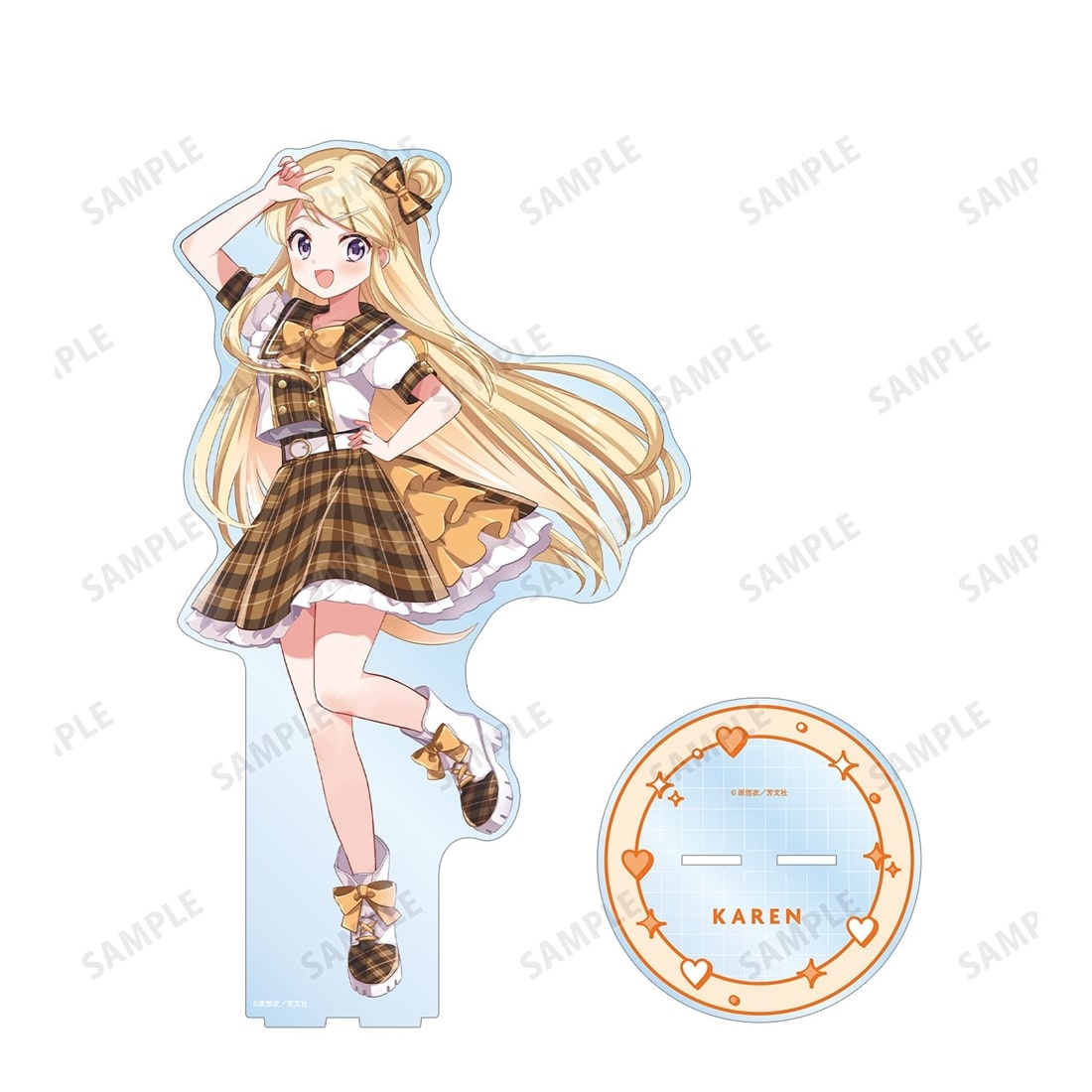 きんいろモザイク 原悠衣先生 描き下ろし 九条カレン アイドル風衣装ver. 特大アクリルスタンド
