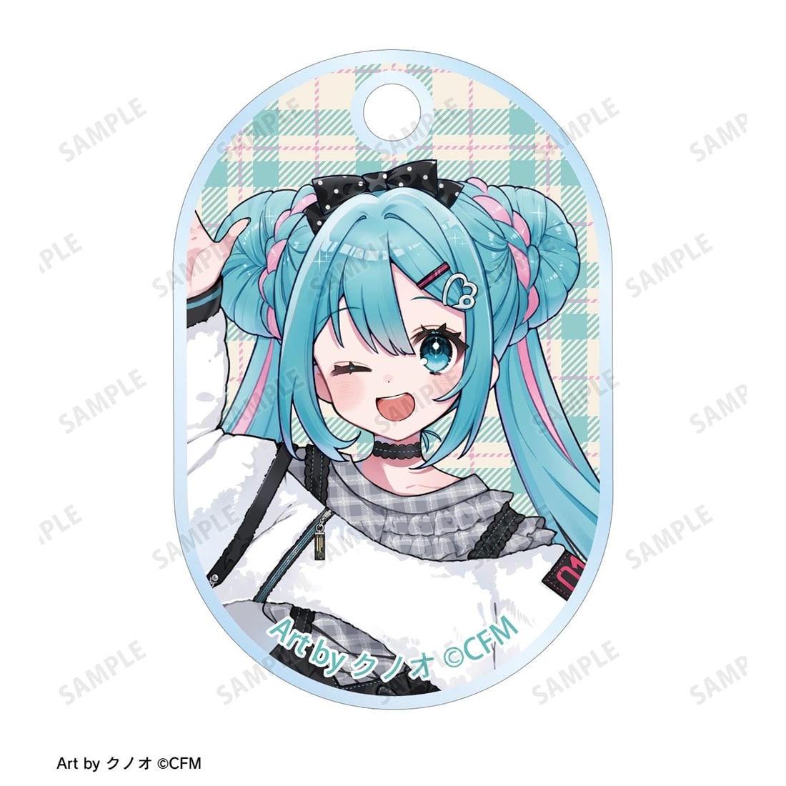 初音ミク 描き下ろし 初音ミク 私服ver. Art by クノオ 2連ワイヤーアクリルキーホルダー