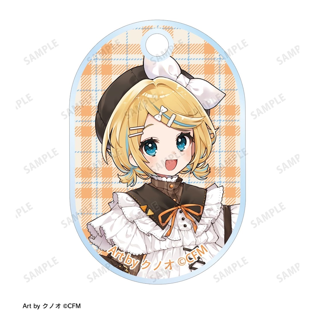 初音ミク 描き下ろし 鏡音リン 私服ver. Art by クノオ 2連ワイヤーアクリルキーホルダー