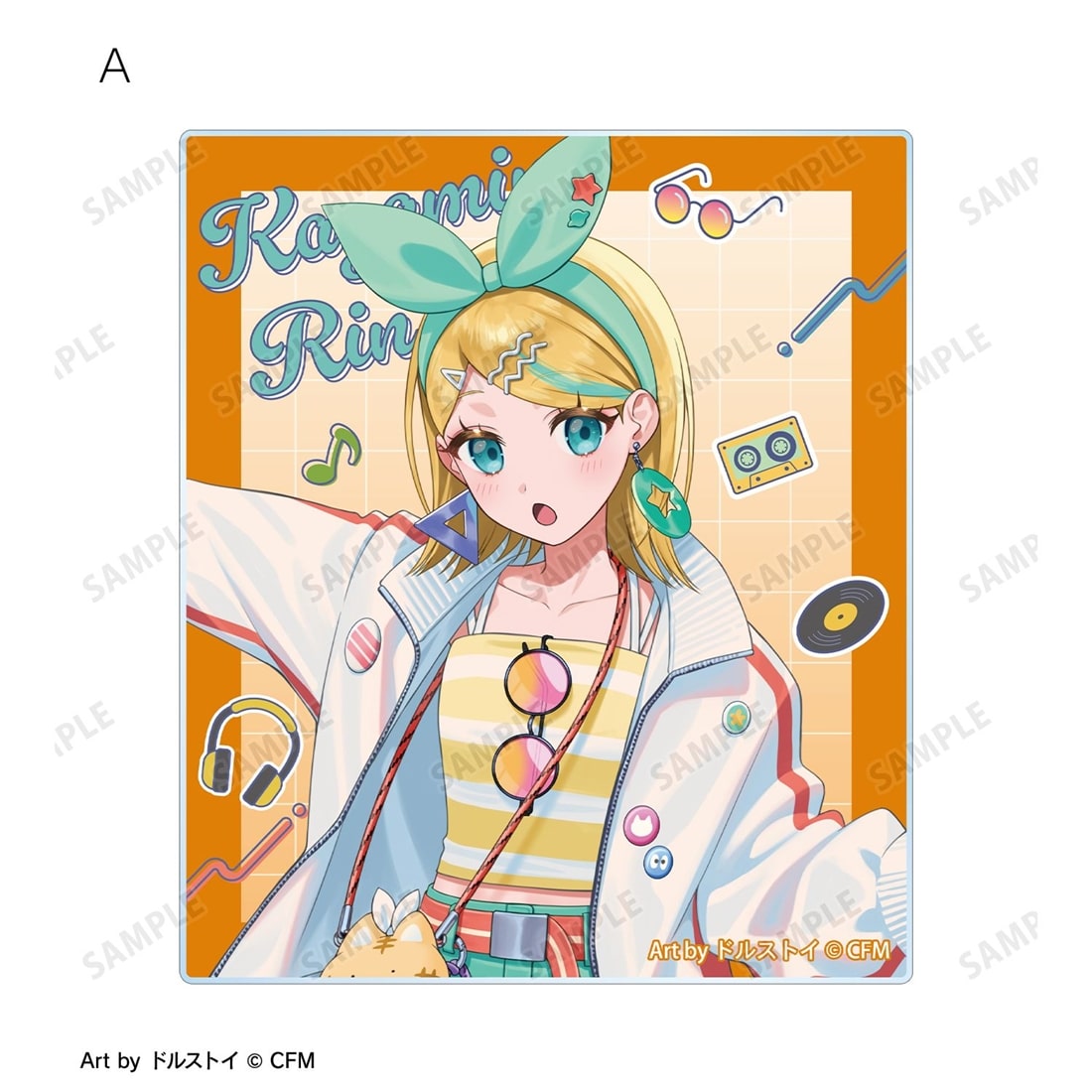 初音ミク 描き下ろし 鏡音リン シティポップver. Art by ドルストイ アクリルカード2枚セット