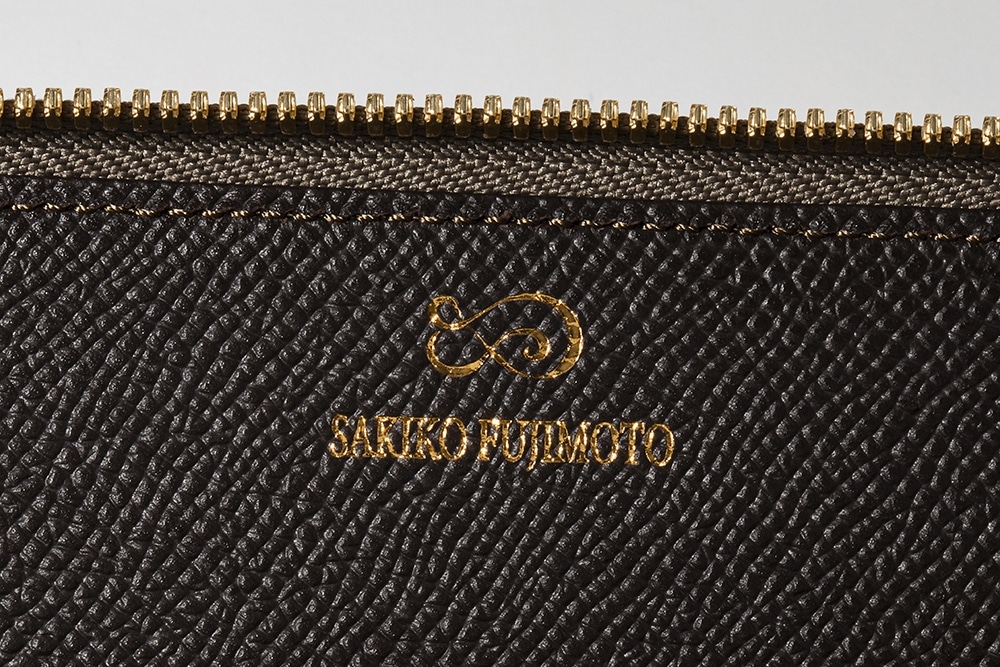 藤本さきこ　クロコダイルペンケース【トープグレー×チョコ】