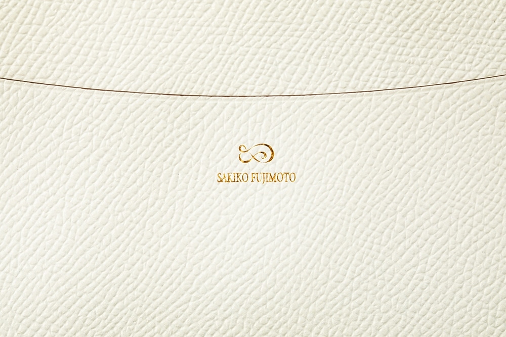 藤本さきこ　クロコダイル手帳カバー【オールドピンク×アイボリー】