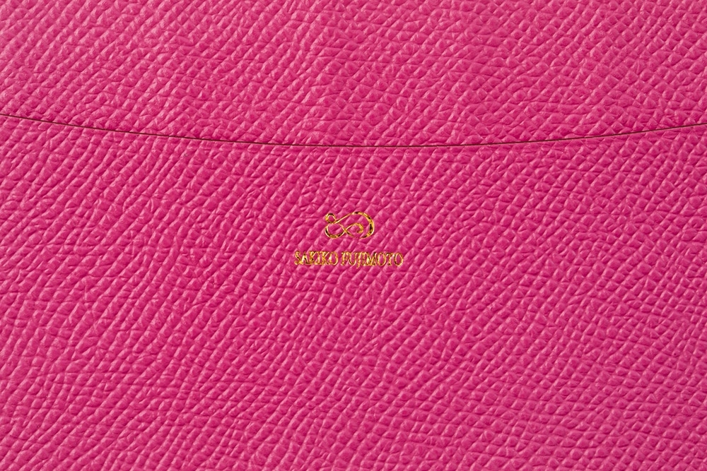 藤本さきこ　クロコダイル手帳カバー【ベージュ×ピンク】