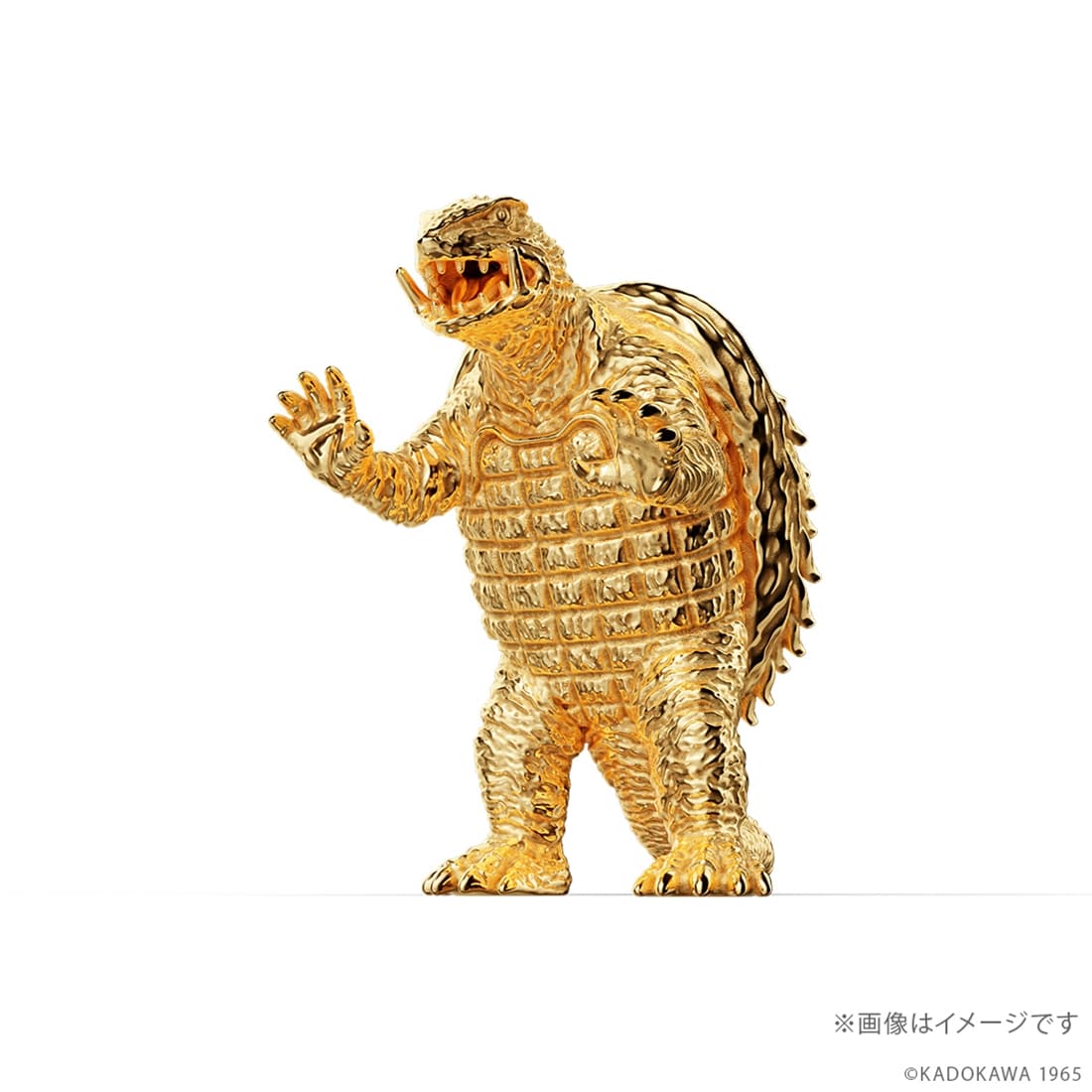 「ガメラ」（1965）フィギュア シルバーモデル（イエローゴールドコーティング）