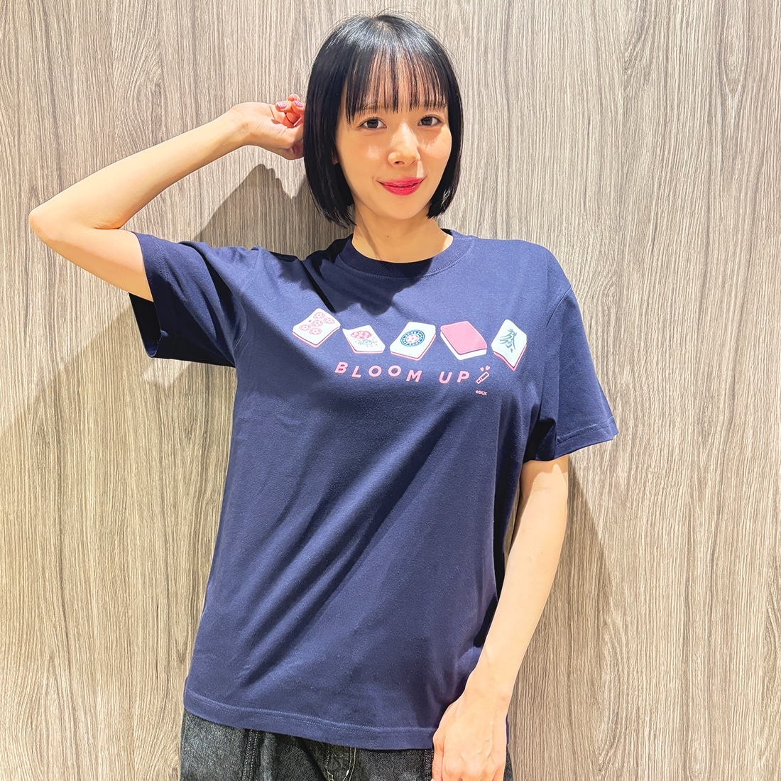 「サクラ牌」BLOOM UP Tシャツ ネイビー　Mサイズ ネイビー M