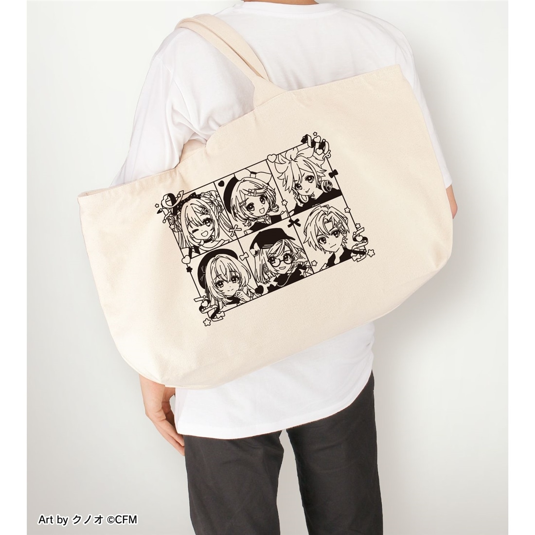 初音ミク 描き下ろし 集合 私服ver. Art by クノオ BIGジップトートバッグ