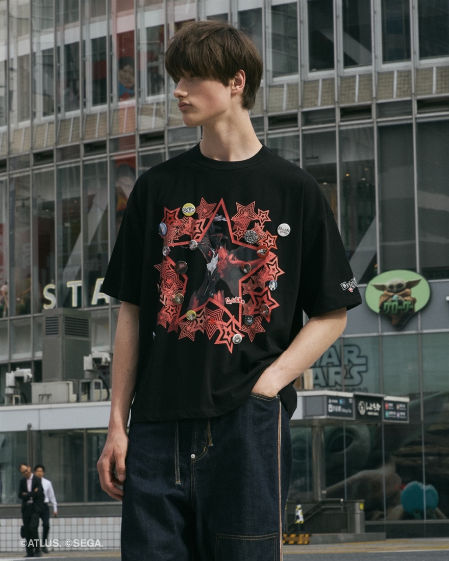 beautiful people×P5R high twist jersey T-shirts blk×red（ArSENe） 34サイズ 34サイズ red（ArSENe）