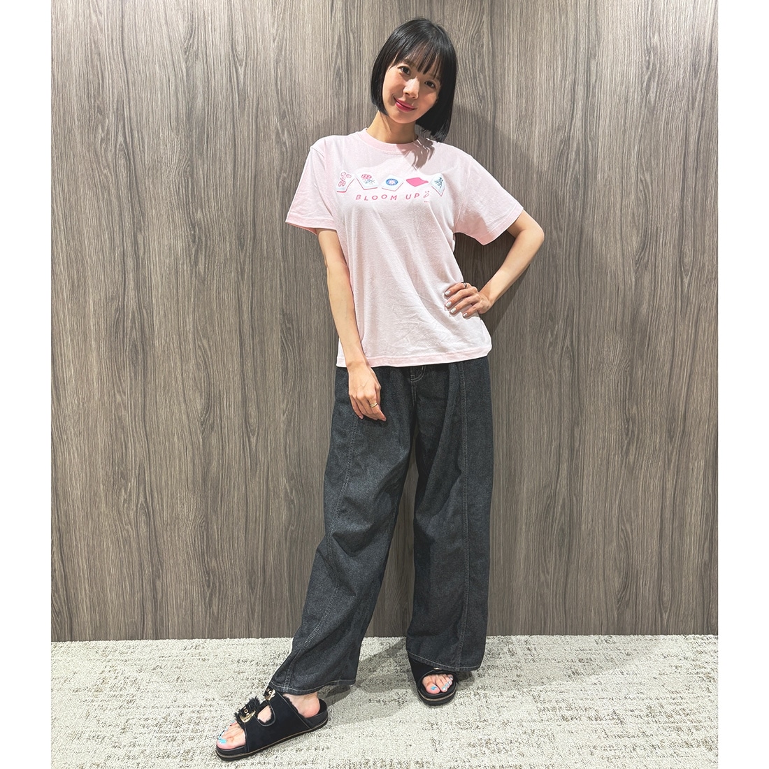 「サクラ牌」BLOOM UP Tシャツ ベビーピンク　Lサイズ ベビーピンク L