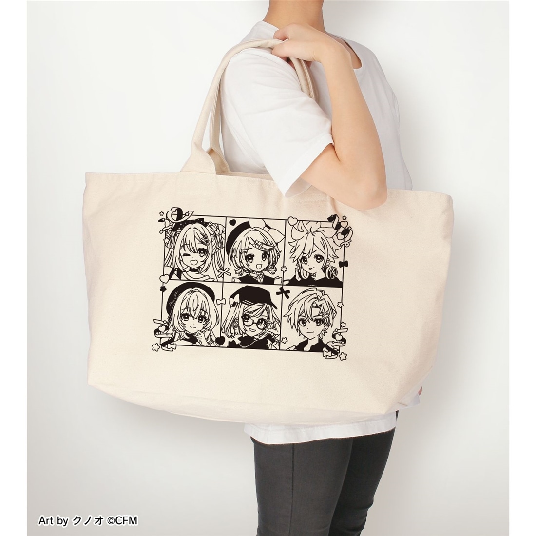 初音ミク 描き下ろし 集合 私服ver. Art by クノオ BIGジップトートバッグ