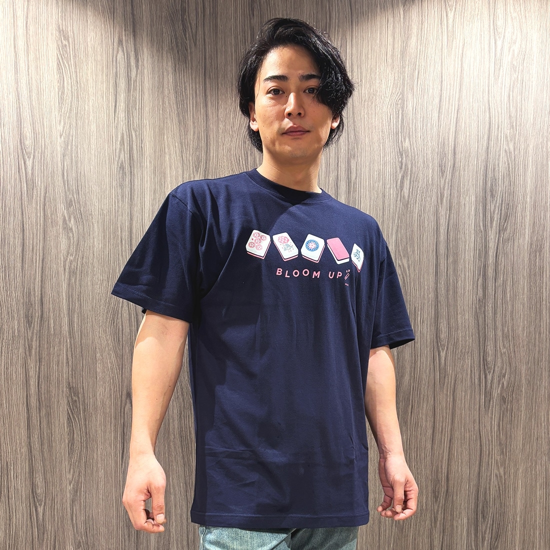 「サクラ牌」BLOOM UP Tシャツ ネイビー　Lサイズ ネイビー L