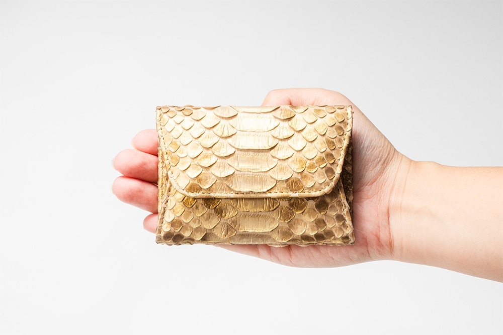 【数量限定】ハッピー.三姉妹　金運アップ巳守豆財布（みまもりまめざいふ）　シャンパンゴールド