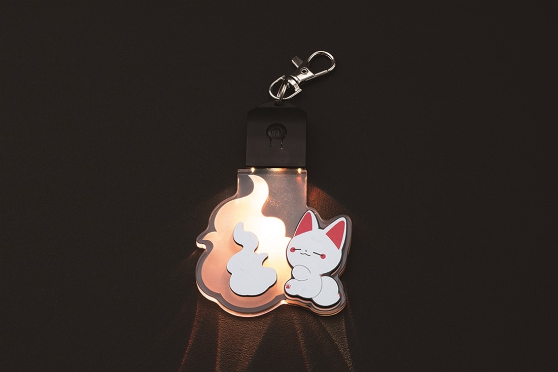 『かみさまキツネとサラリーマン』LED狐火キーホルダーシリーズ　シロ
