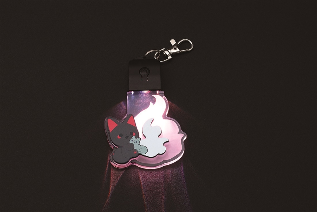 『かみさまキツネとサラリーマン』LED狐火キーホルダーシリーズ　クロ