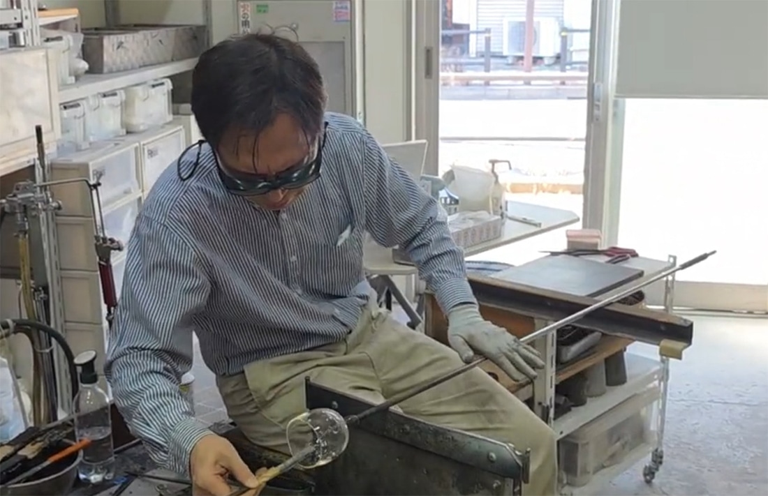 hibi hibi utsuwa"晴れの日グラス" "雨の日グラス" 手吹きグラス2個セット（化粧箱入り）