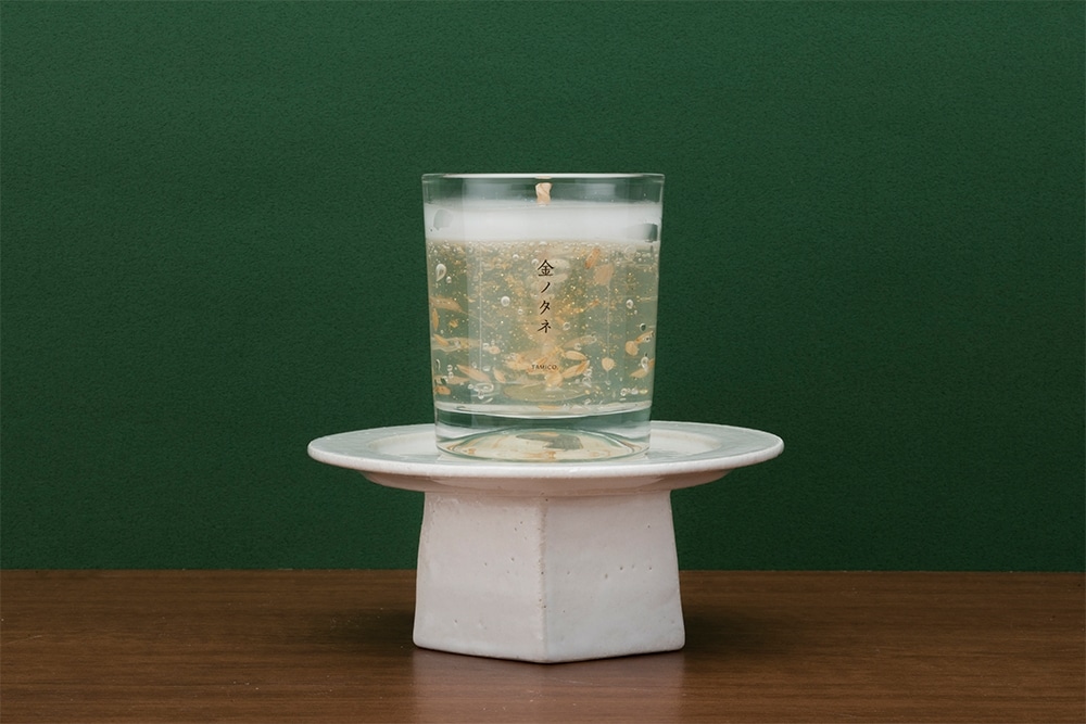 TAMICO.　アロマキャンドル3個セット＆キャンドルスタンド