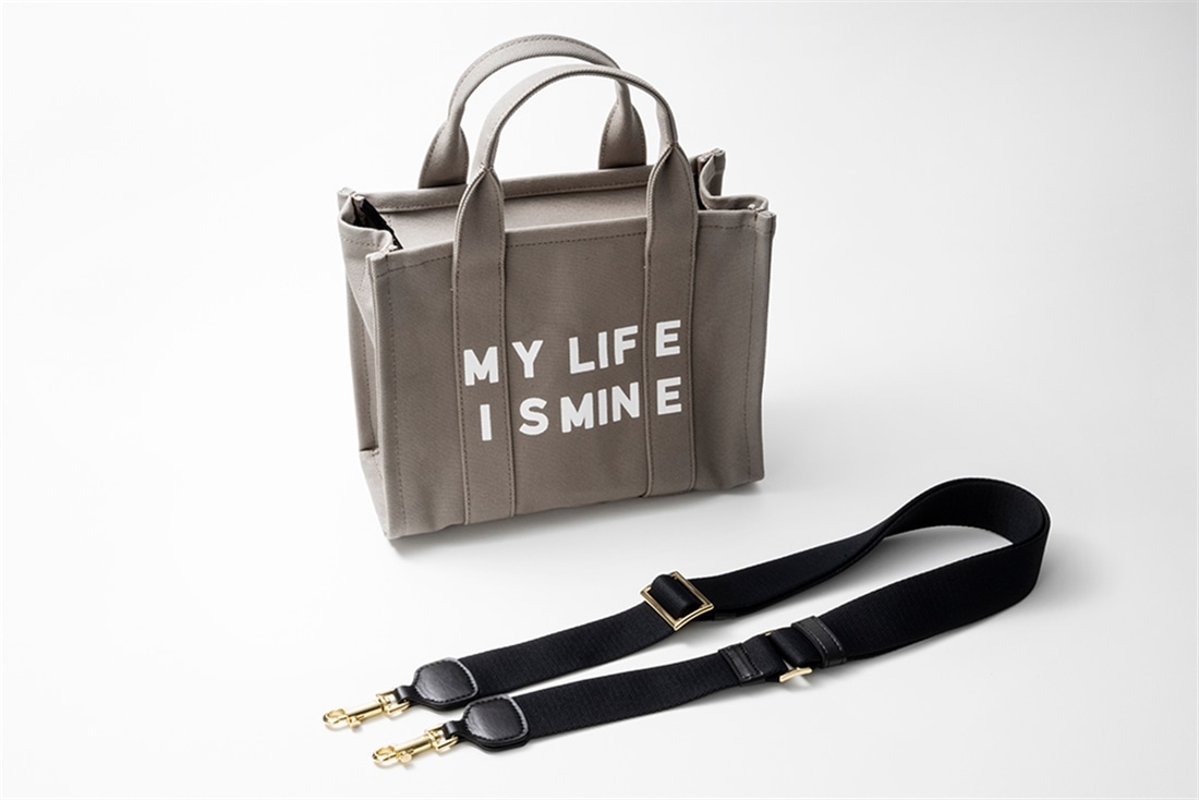 ワタナベ薫「MY LIFE IS MINE トートバッグ」<グレージュ>