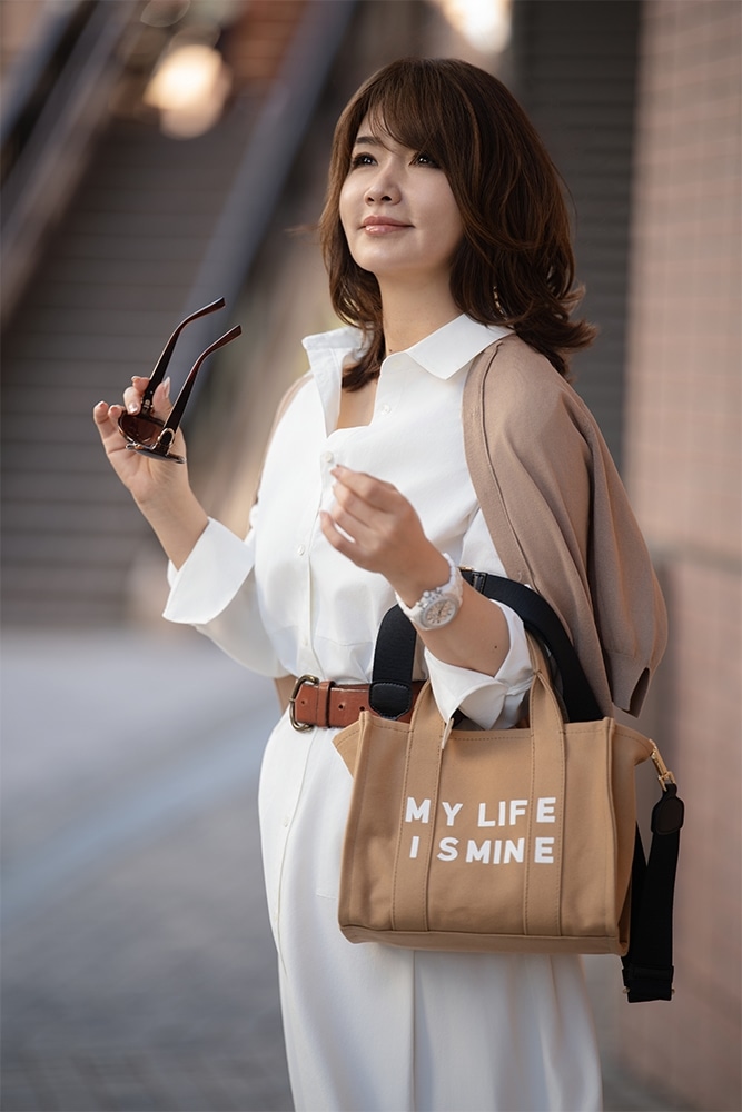 ワタナベ薫「MY LIFE IS MINE トートバッグ」<キャメル>