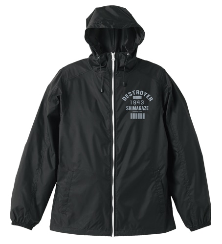 艦隊これくしょん～艦これ～島風フーデッドウインドブレーカーBLACK×WHITE-L BLACK×WHITE-L
