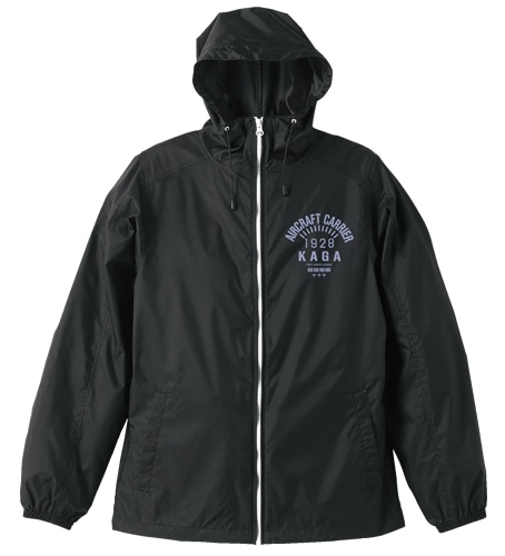艦隊これくしょん～艦これ～加賀フーデッドウインドブレーカーBLACK×WHITE-XL BLACK×WHITE-XL