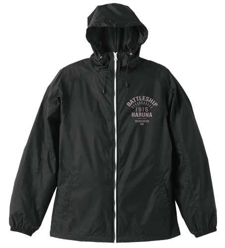 艦隊これくしょん～艦これ～榛名フーデッドウインドブレーカーBLACK×WHITE-XL BLACK×WHITE-XL