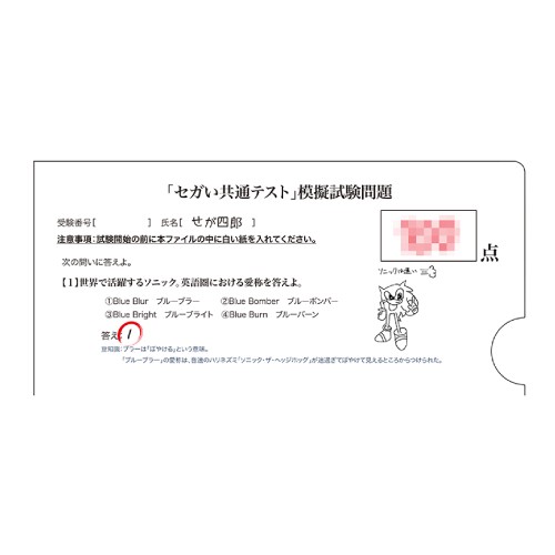 「セガい共通テスト」受験セット（模擬試験クリアファイル2枚 ＆ GO SEGAペン）